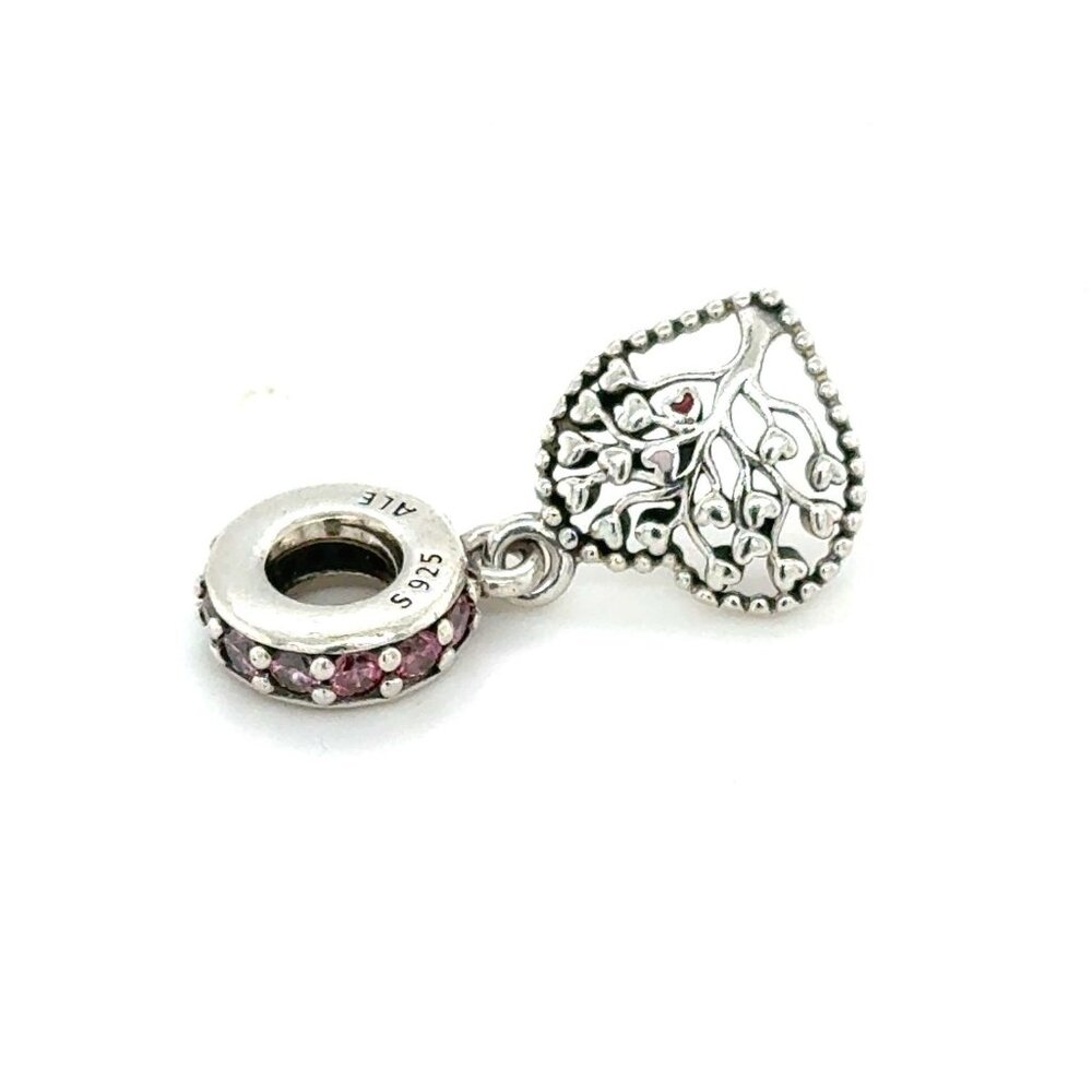 Pandora Dangle Heart Tree With Red Enamel Heart Charm